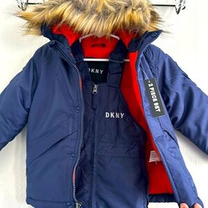 Brand New DKNY Toddler 2-Piece Snowsuit SIZE 3T COLOR Navy Blue